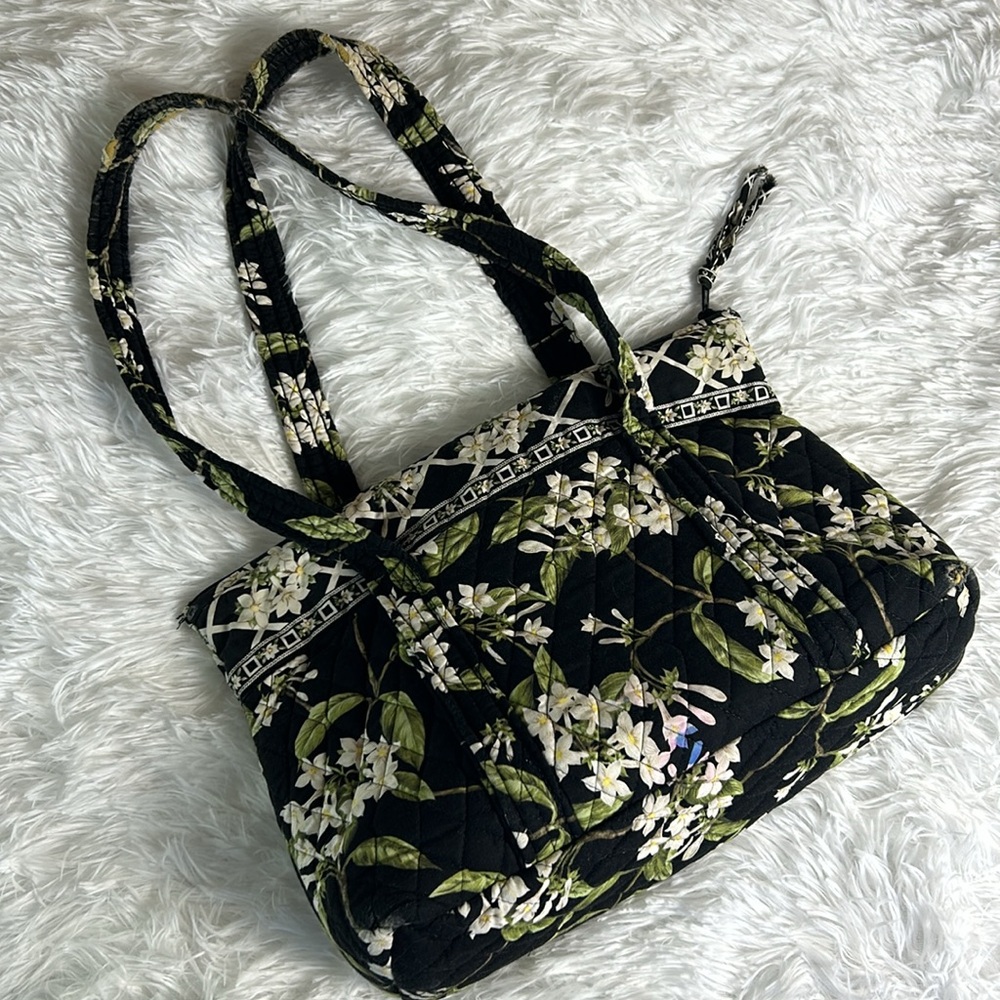 VERA BRADLEY Retired Jasmine Print Quilted Tote USA Made q18 - Picture 2 of 11